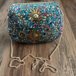 Ramla Multicolor Mosaic Clutch